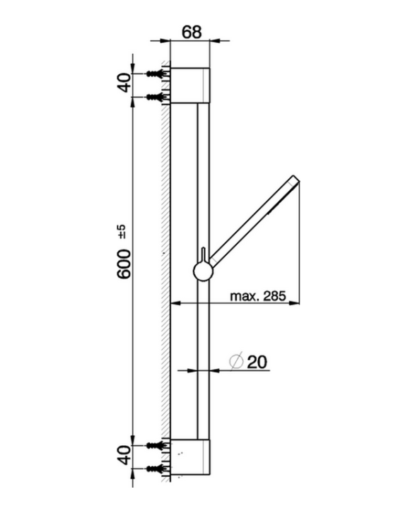 Душевой гарнитур Cisal Shower 600 мм Chrome DS01060021