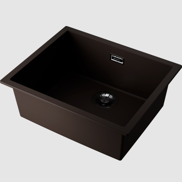 Мойка, Omoikiri, Yamakawa, шгв 556-456-220, отверстия для смесителя-отсутствуют, цвет-мокко