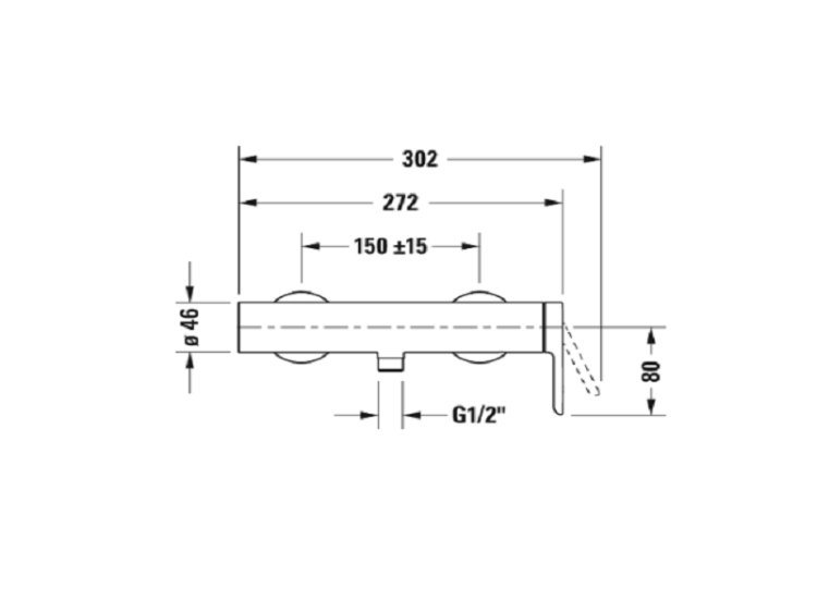 Смеситель для душа Duravit C.1 настенный хром C14230000010