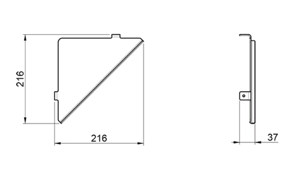 Полка угловая Almar Showers Accessories 216x216 мм цвет Gun Metal Brushed PVD E300002GM316