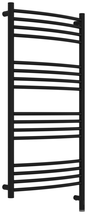Полотенцесушитель электрический Сунержа Богема 3.1 выгнутая 1000x500 мм МЭМ нижнее правое подключение чёрный матовый HOG3160031050