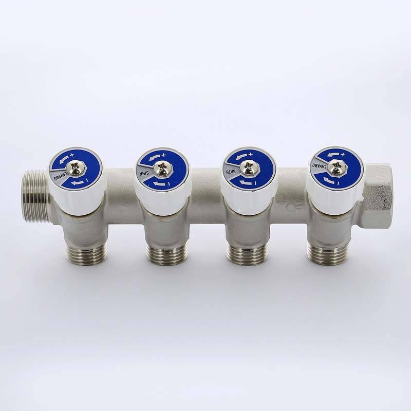 Коллектор с вентилями Uni-Fitt 3/4 4 выхода 1/2 40 мм 400N3240