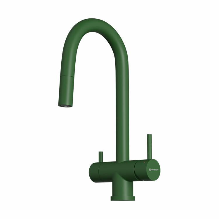 Смеситель для кухни OMOIKIRI Akita-S однорычажный с вытяжным изливом и каналом для фильтра Royal green 4994437