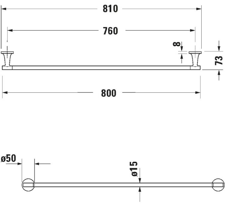 Полотенцедержатель Duravit Starck T 810 мм хром 0099431000