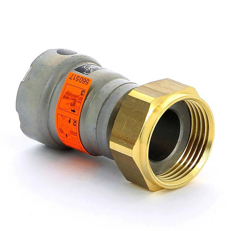 Муфта переходная пресс-В Viega Megapress с накидной гайкой 3/4х1 оцинкованная сталь 718855