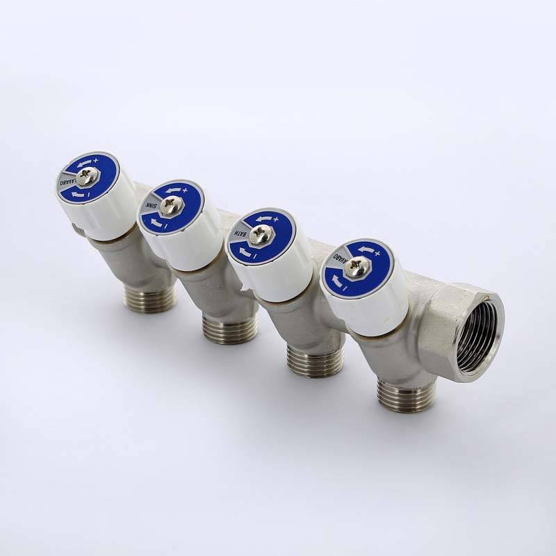 Коллектор с вентилями Uni-Fitt 3/4 4 выхода 1/2 40 мм 400N3240