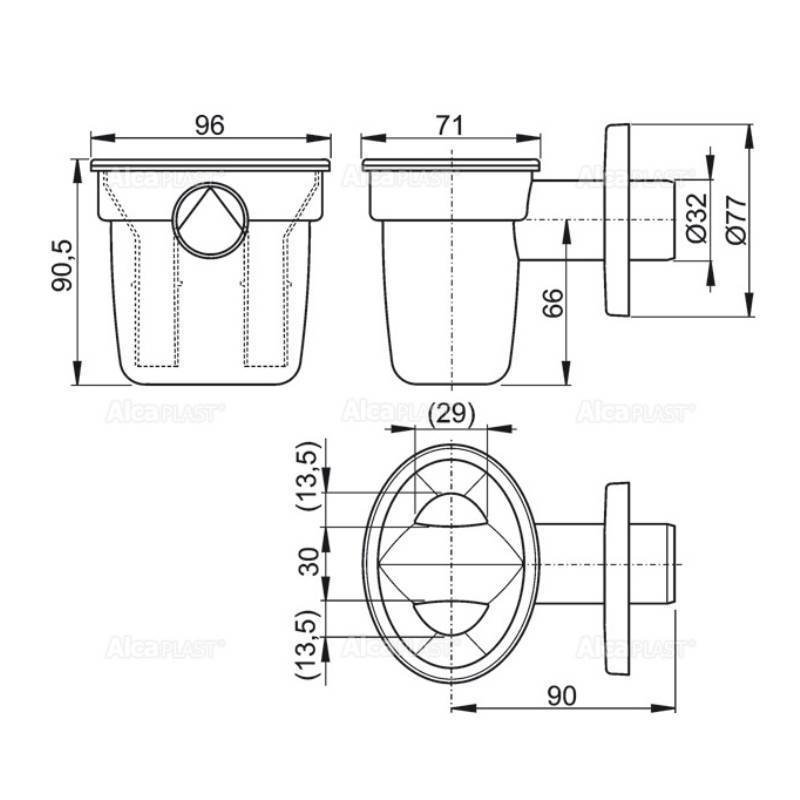 Воронка Alca AKS1 для сбора конденсата 32 мм пластик AKS1