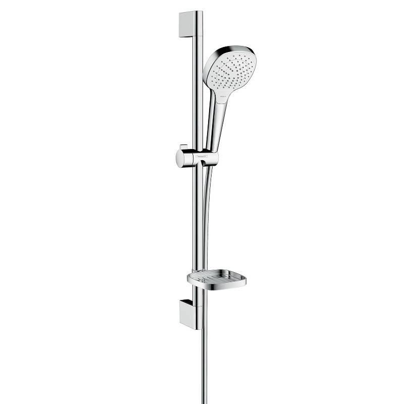 Душевой гарнитур Hansgrohe Croma Select E Vario со штангой 65 см и мыльницей белый/хром 26586400