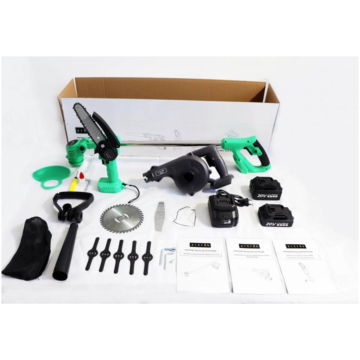 Набор аккумуляторного инструмента ZITREK 3 в 1 (GreenCut 20, ZKBL20, GreenSaw 20) 082-0018