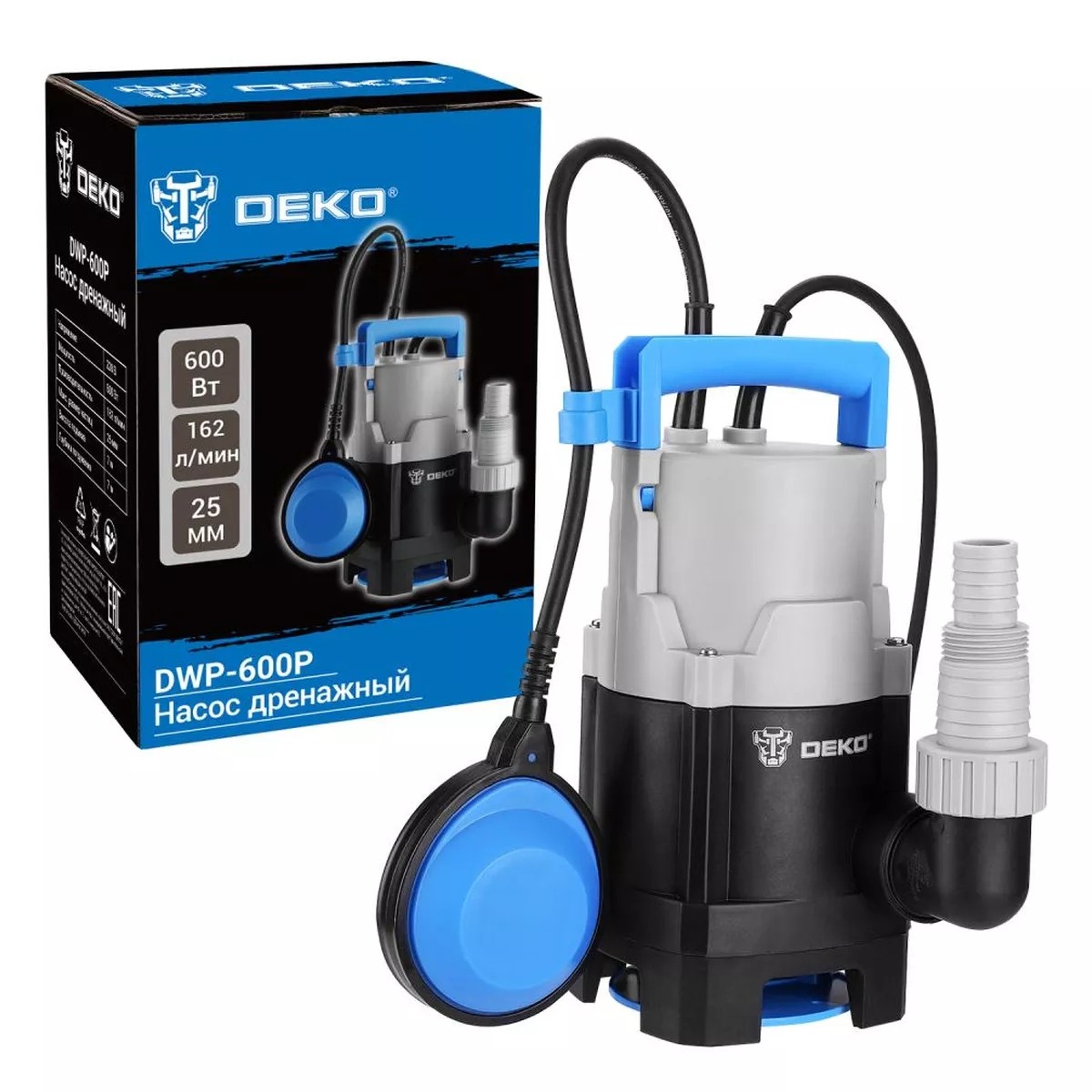 Насос дренажный DEKO DWP-600P 600 Вт для грязной воды DWP-600P