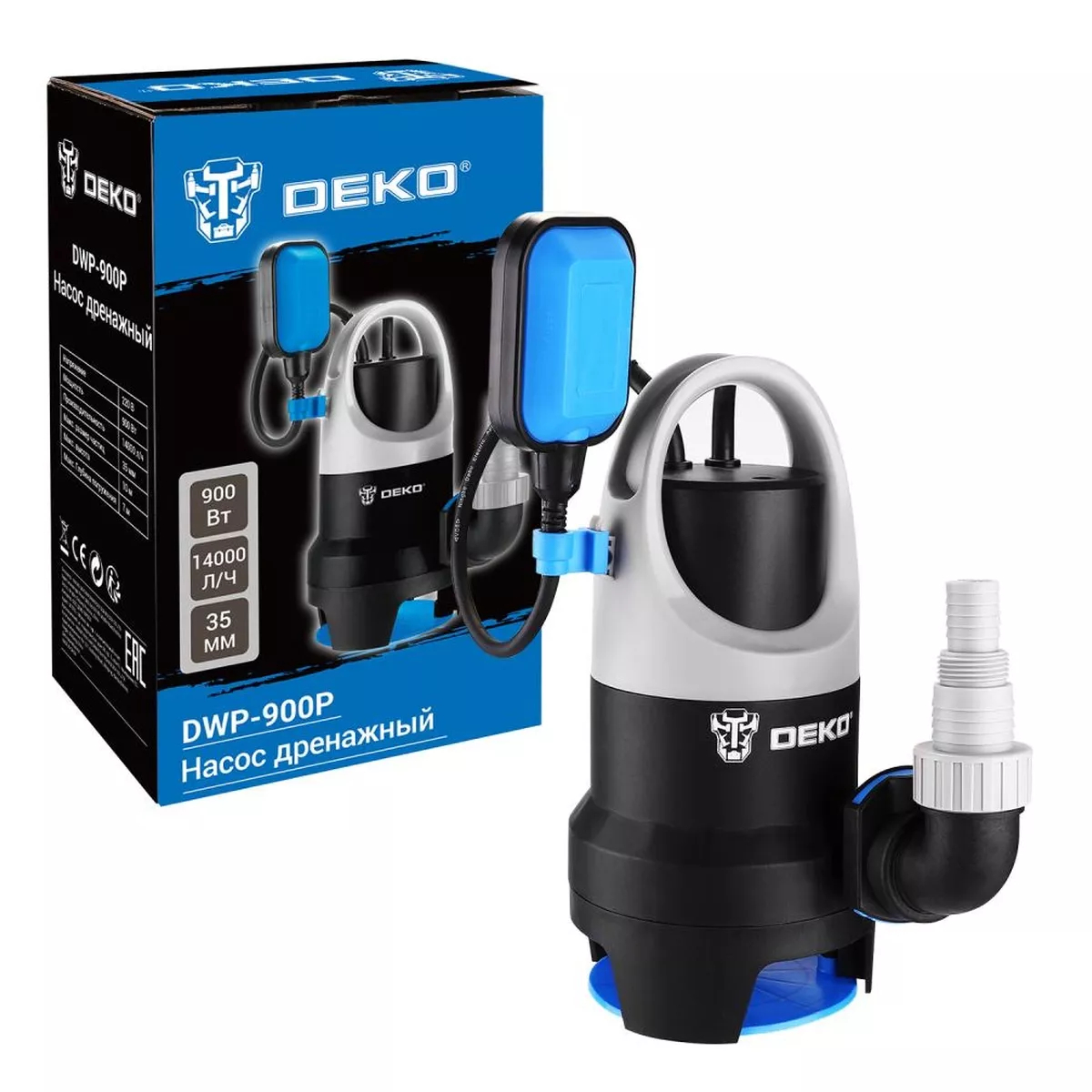 Насос дренажный DEKO DWP-900P 900 Вт для грязной воды DWP-900P