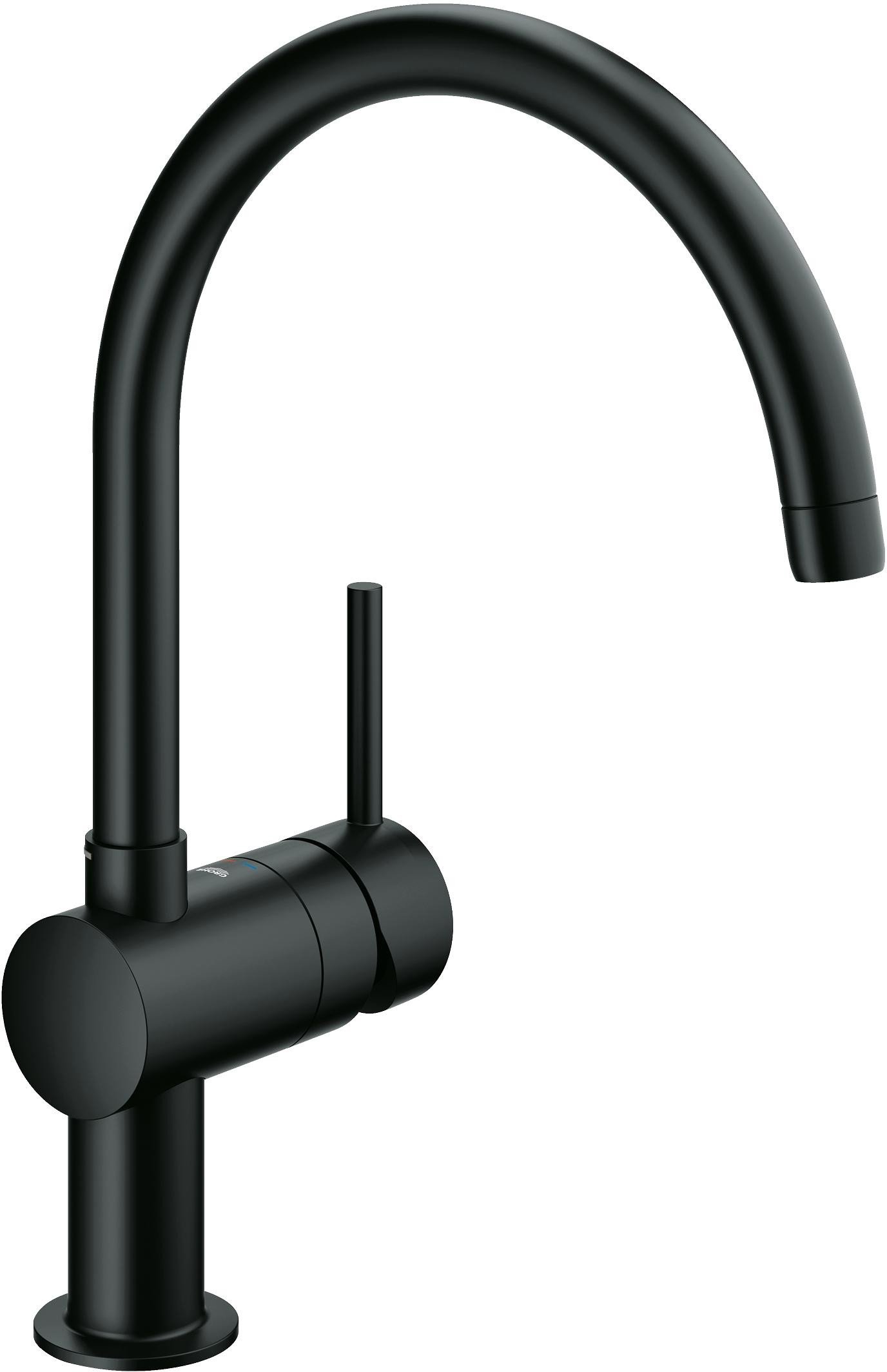 Смеситель для кухонной мойки GROHE Minta с C-изливом черный бархат 32917KS0