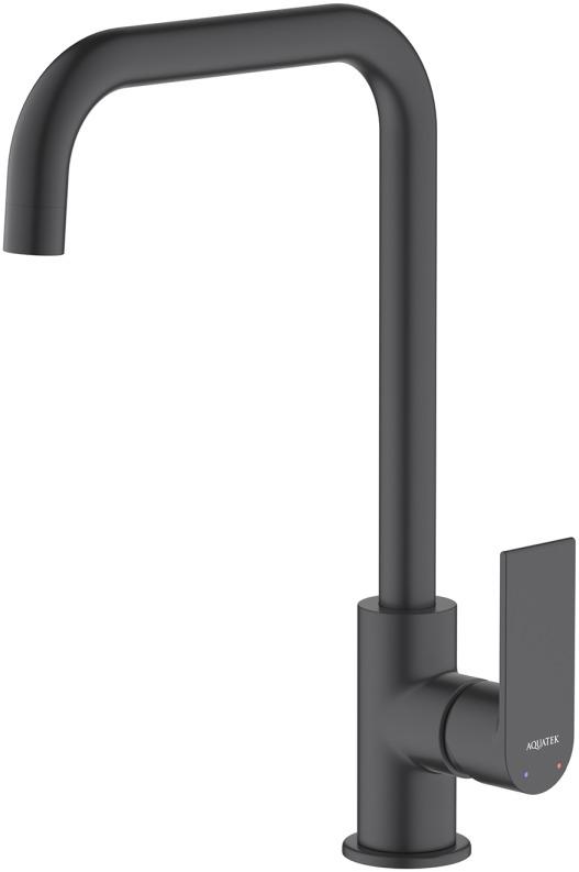 Смеситель для кухни Aquanet ЛИРА матовый черный AQ1480MB