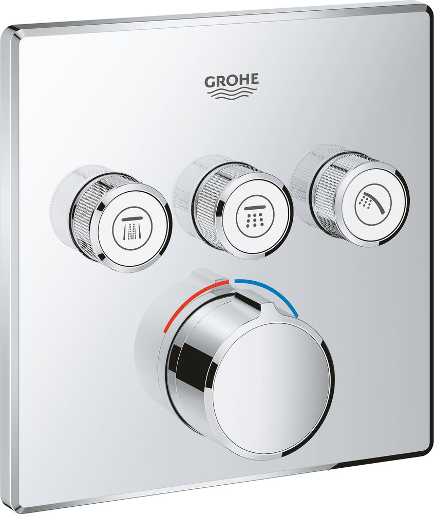 Смеситель для душа GROHE Grohtherm SmartControl внешняя часть на 3 выхода хром 29149000