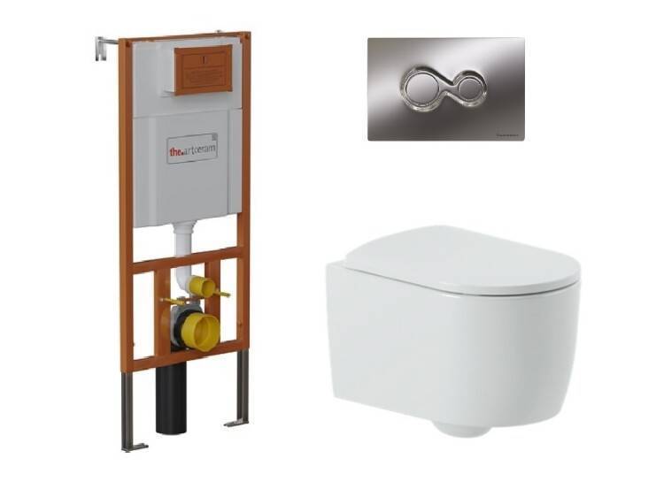 Комплект 3 в 1 унитаз подвесной Artceram Monet с инсталляцией и клавишей белый/хром SetArtceramMonet