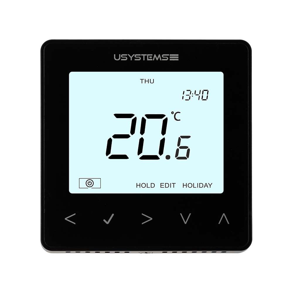 Термостат проводной Usystems TW-9 цифровой черный 1137049