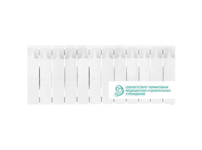 Радиатор биметаллический RIFAR Monolit 300 12 секций боковое подключение Белый 11636