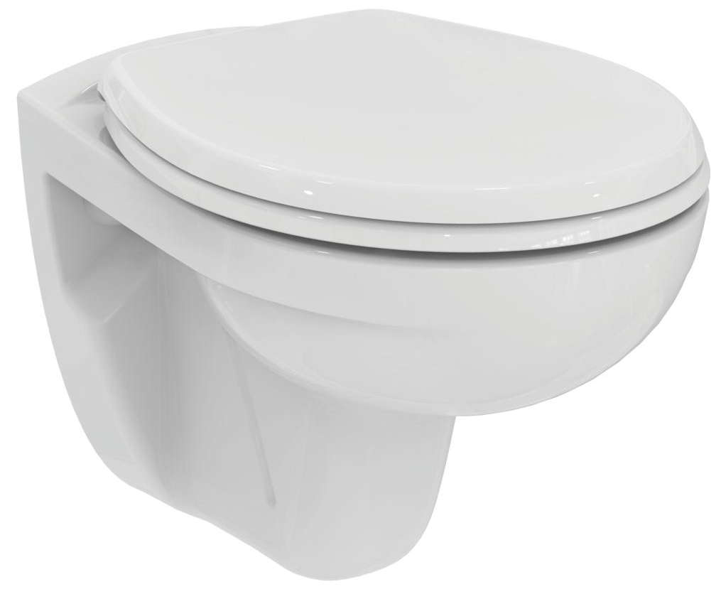 Унитаз подвесной безободковый Ideal Standard EUROVIT Rimless с сиденьем микролифт K881201