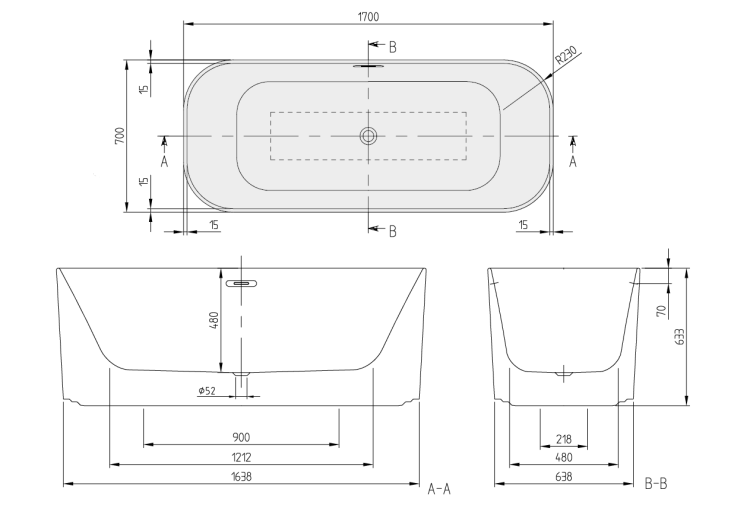Ванна Villeroy & Boch Finion 1700x700 мм отдельностоящая цвет альпийский белый/золото UBQ177FIN7N300V301