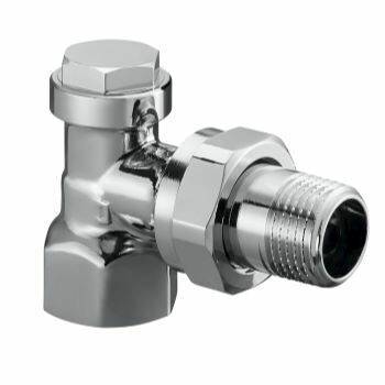 Вентиль запорный угловой Oventrop Combi C DN 15 1/2 на обратную линию хром 1164554