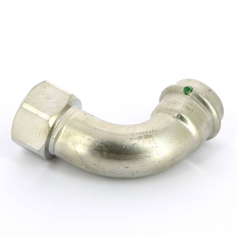 Угольник переходной Viega Sanpress Inox 90° 28х1 пресс-В нержавеющая сталь 437121