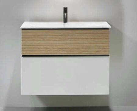 Тумба под раковину Burgbad Fiumo 820х490х610 мм белый матовый/Cashmere oak SFXN082F3956FOT45G0200