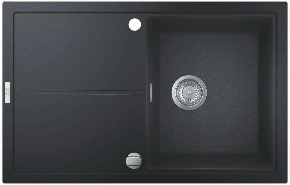 Мойка кухонная композитная GROHE K400 с крылом 780x500 мм черный гранит 31639AP0
