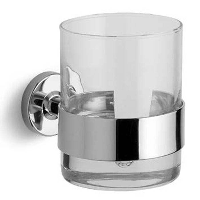 Стакан настольный Bertocci Cinquecento 80х80х95 мм прозрачное стекло хром 11005000000