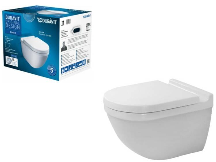 Унитаз подвесной Duravit Starck 3 360x540 мм Rimless белый 45270900A1