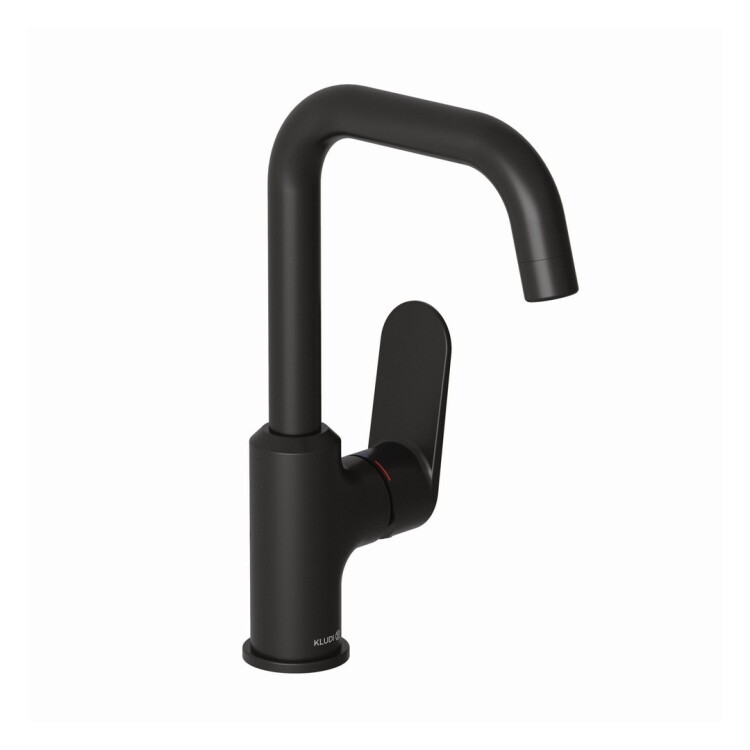 Смеситель для раковины Kludi X1 85 с донным клапаном Push-Open черный матовый 320283975