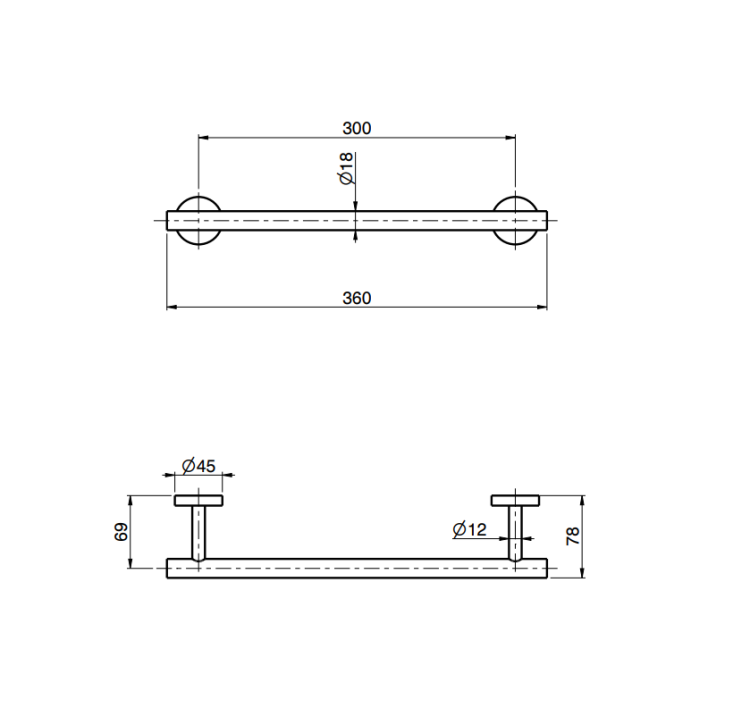 Полотенцедержатель Fima Carlo Frattini Spillo Steel 300 мм нержавеющая сталь F609030INOX