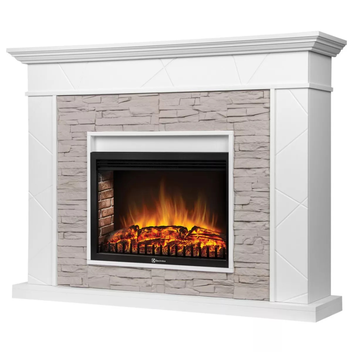 Портал для камина Firelight Miami 25 белый / серый 18810