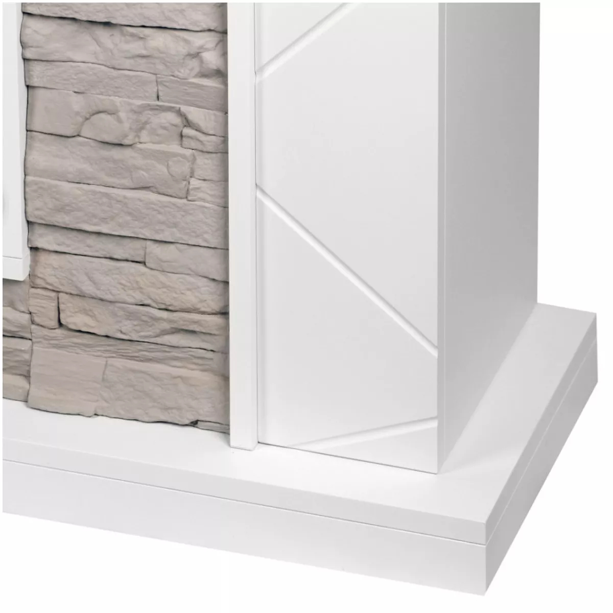 Портал для камина Firelight Miami 25 белый / серый 18810