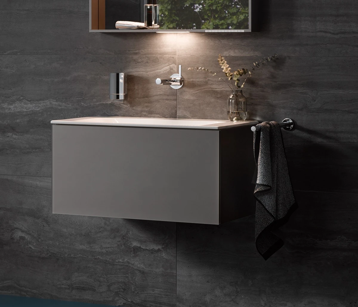 Тумба под умывальник KEUCO PLAN 800x490x400 мм инокс матовый 32961290000