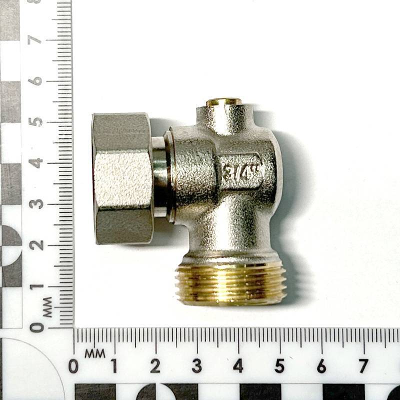 Узел радиаторный угловой Pettinaroli 195N 3/4 EK x 3/4 EK с шаровым краном 195N3301