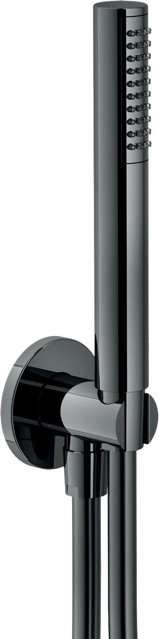 Душевой набор с шланговым подсоединением Nobili AD146/32FLP черный глянцевый