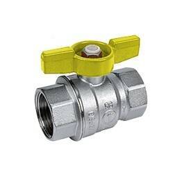 Кран шаровой Giacomini R851 1 ВВ ручка-бабочка желтая R851X005