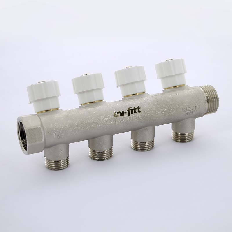 Коллектор с вентилями Uni-Fitt 3/4 4 выхода 1/2 40 мм 400N3240