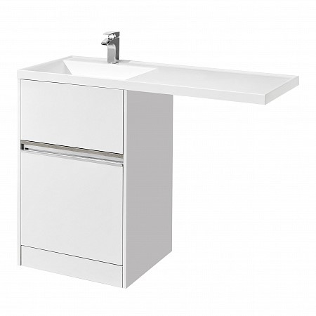 Комплект AQUATON Лондри 60 тумба и раковина Лондри 120 левая 1A2359K1LH010