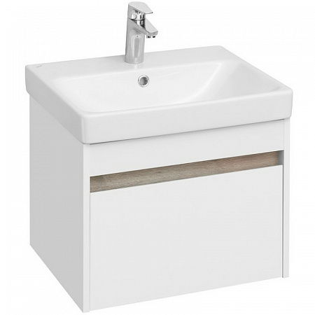 Комплект мебели для ванной Aquaton Марти 55 Белый глянец с раковиной Адриана 55 1A2632K0MY010