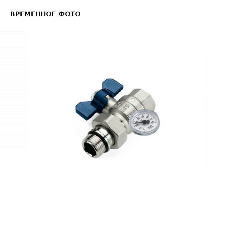Кран шаровой Itap 1 1/4 НВ для коллектора с американкой синяя ручка-бабочка 2120028