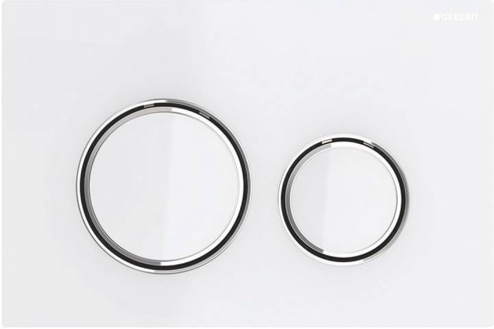 Клавиша смыва Geberit Sigma21 двойная стекло белое/хром 115.884.SI.1