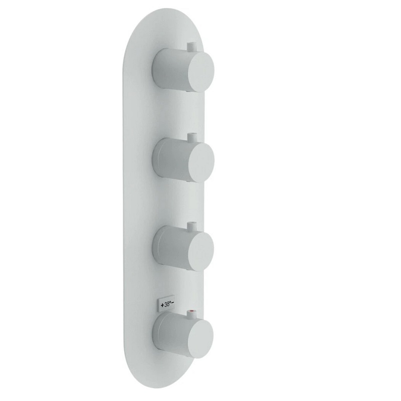 Термостатический смеситель для ванны Webert Live 4 выхода внешняя часть матовый белый WE00104/TWM