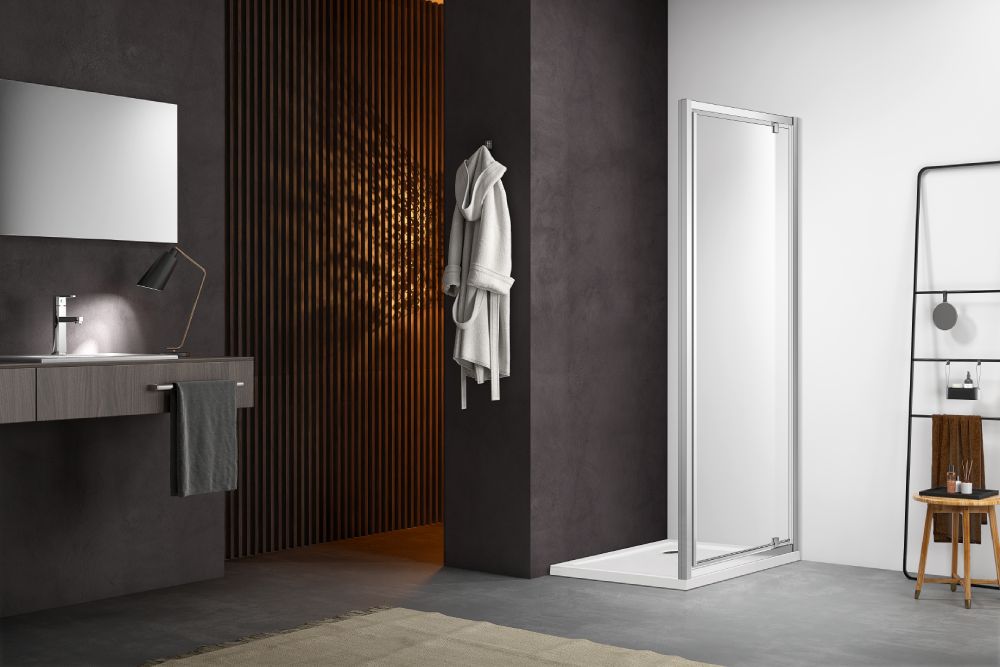 Душевая дверь Aquanet Aria распашная 1000x2000 мм хром прозрачное стекло AQ ARI PI 10020CH