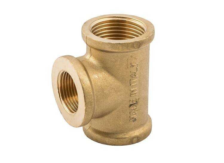 Тройник латунный General Fittings 1x3/4x1 ВВВ переходной EBF03103410