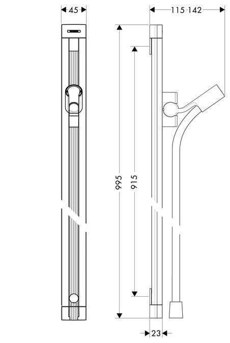Штанга для душа Hansgrohe Raindance UnicaS 900 мм цвет хром 27636000