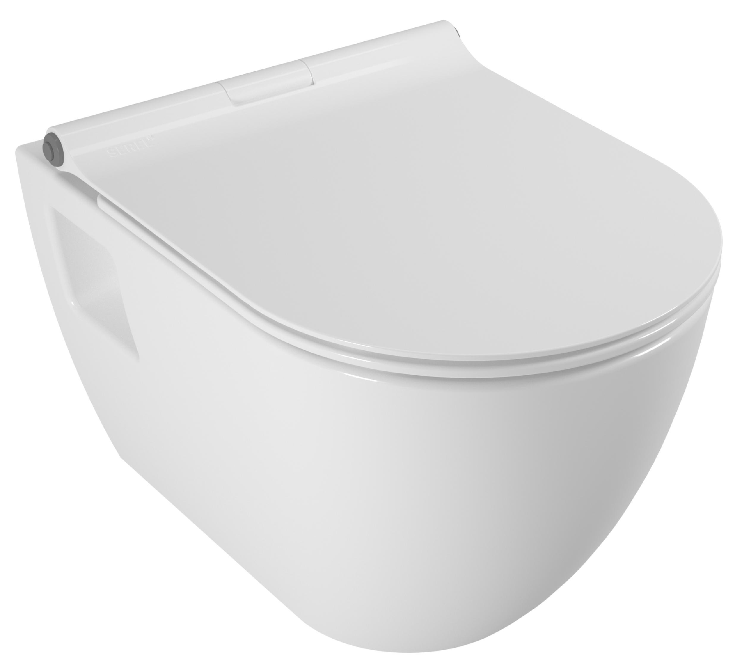 Унитаз подвесной безободковый Serel Smart с сиденьем микролифт SM46SL