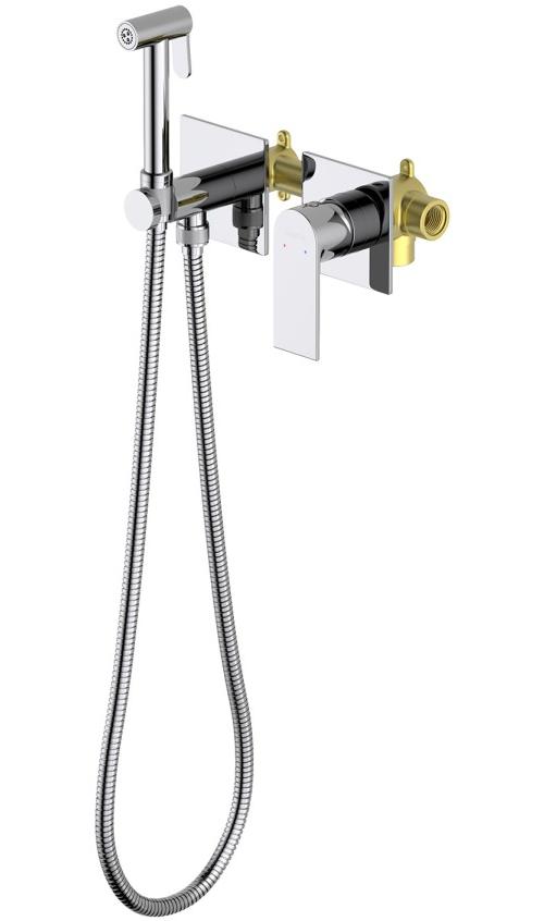 Комплект для гигиенического душа Aquanet Лира встроенный 2 отверстия хром AQ1420CR