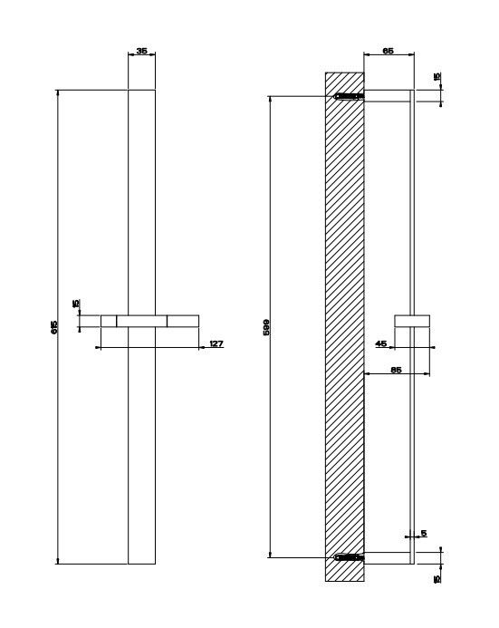 Штанга для душа Gessi Rettangolo 615 мм Black XL 20144299