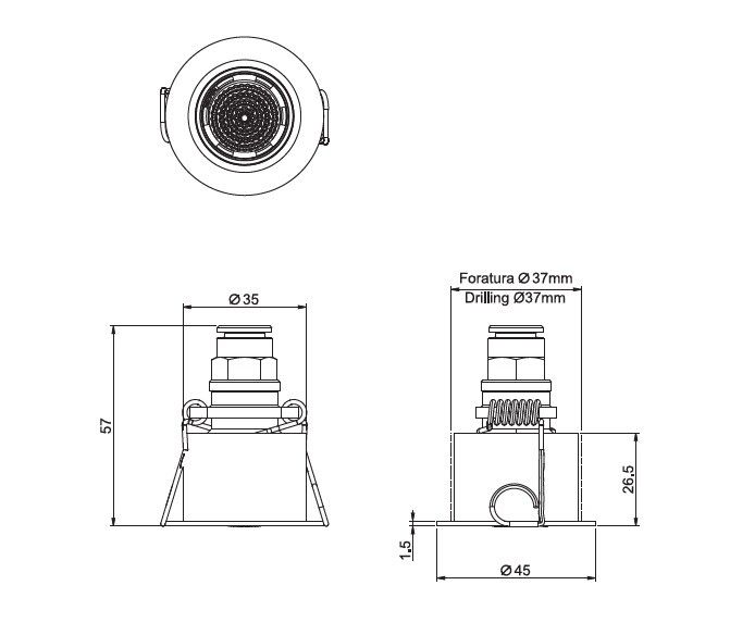 Микродуш Fima Carlo Frattini Waterdot потолочный встраиваемый 28 мм никель брашированный F3710KSN